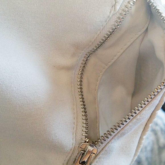 NY&C Taupe Knit Lined Textured Faux Leather Jacket - Picture 12 of 16